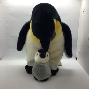 Vintage Yomiko Classics Russ Plush Penguin Mother and Baby Stuffed Animal